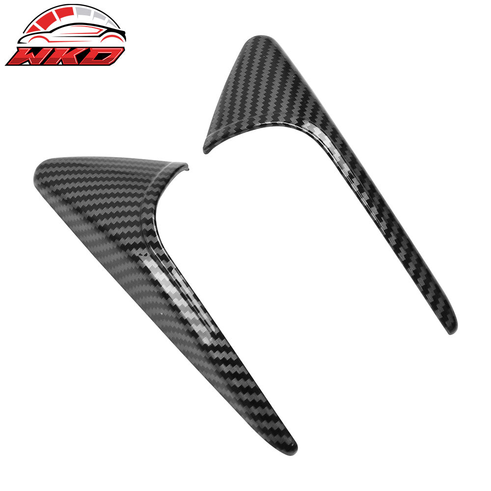 Fits 24-25 Tesla Model 3/25 Y Carbon Fiber Print Side Camera Flank Cover Trim