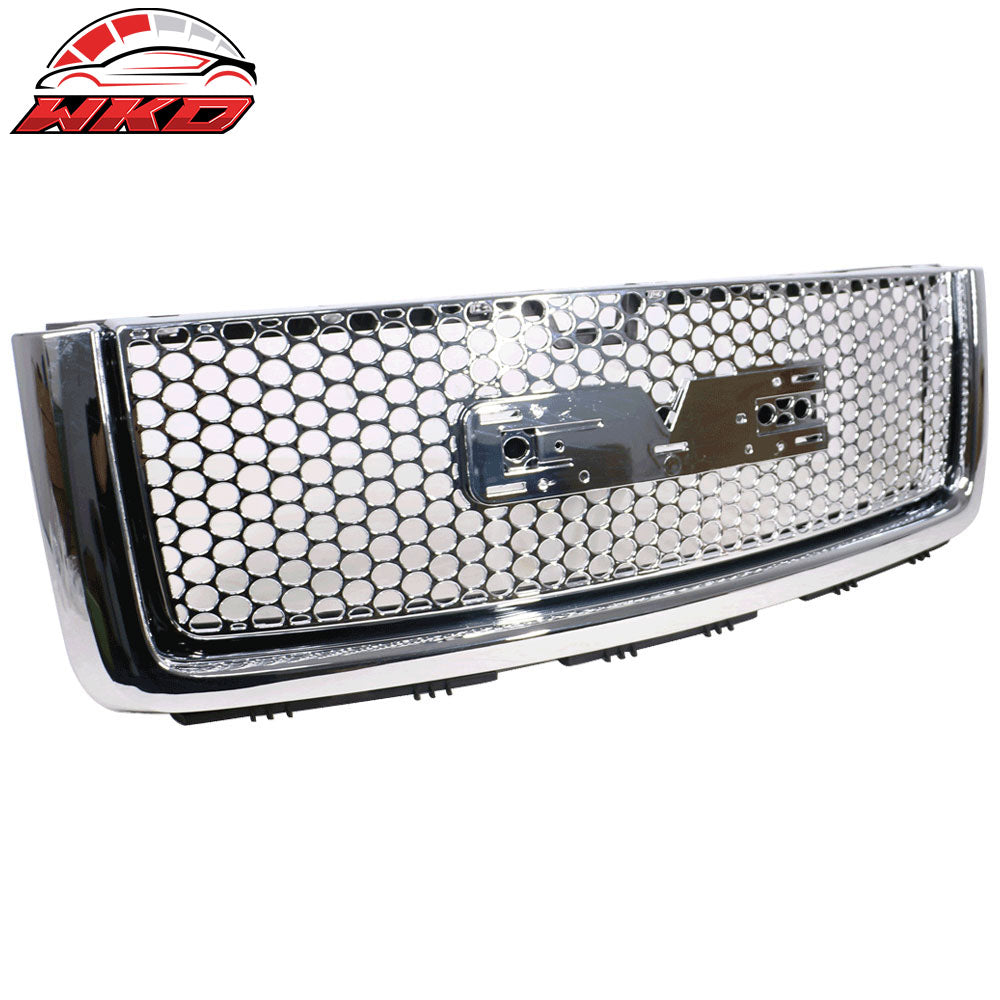 07-13 GMC Sierra 1500 Denali Upper & Lower Grille Front Bumper Hood Grill Chrome