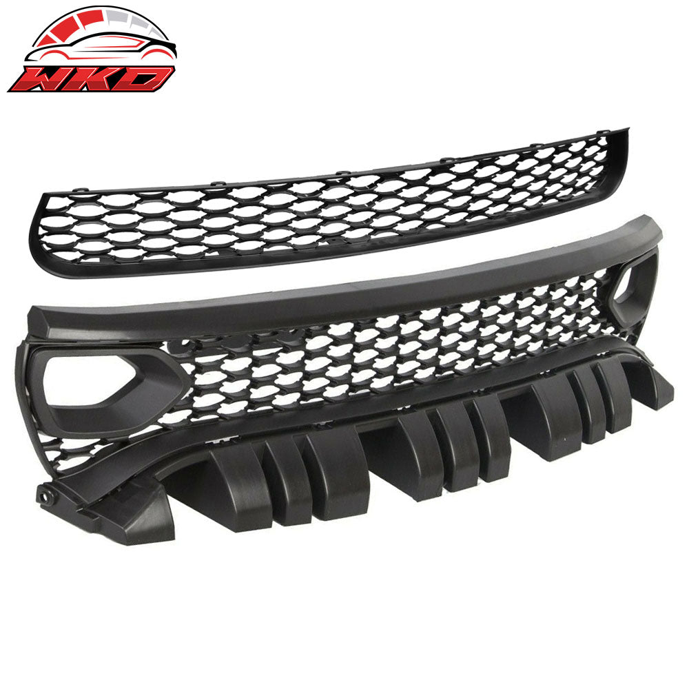 Fits 15-23 Dodge Charger SRT Style Upper & Lower Grilles w/ Air Ducts 2PC - PP