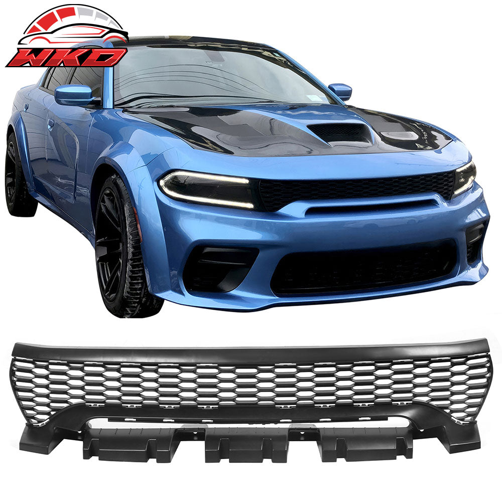 Fits 20-23 Charger Widebody Sedan OE Style Front Bumper Hood Mesh Upper Grille