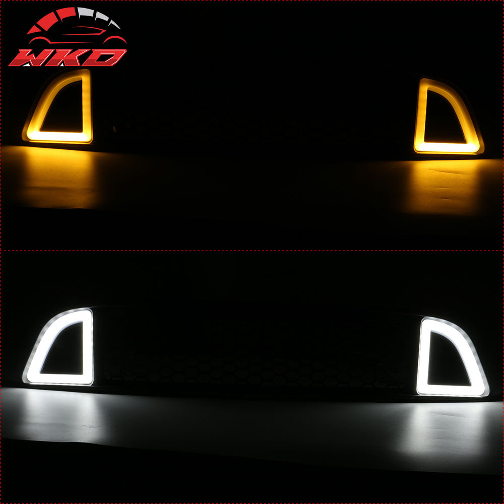 Fits 13-14 Ford Mustang Non-Shelby Front Upper LED Light Grille Honeycomb Grill