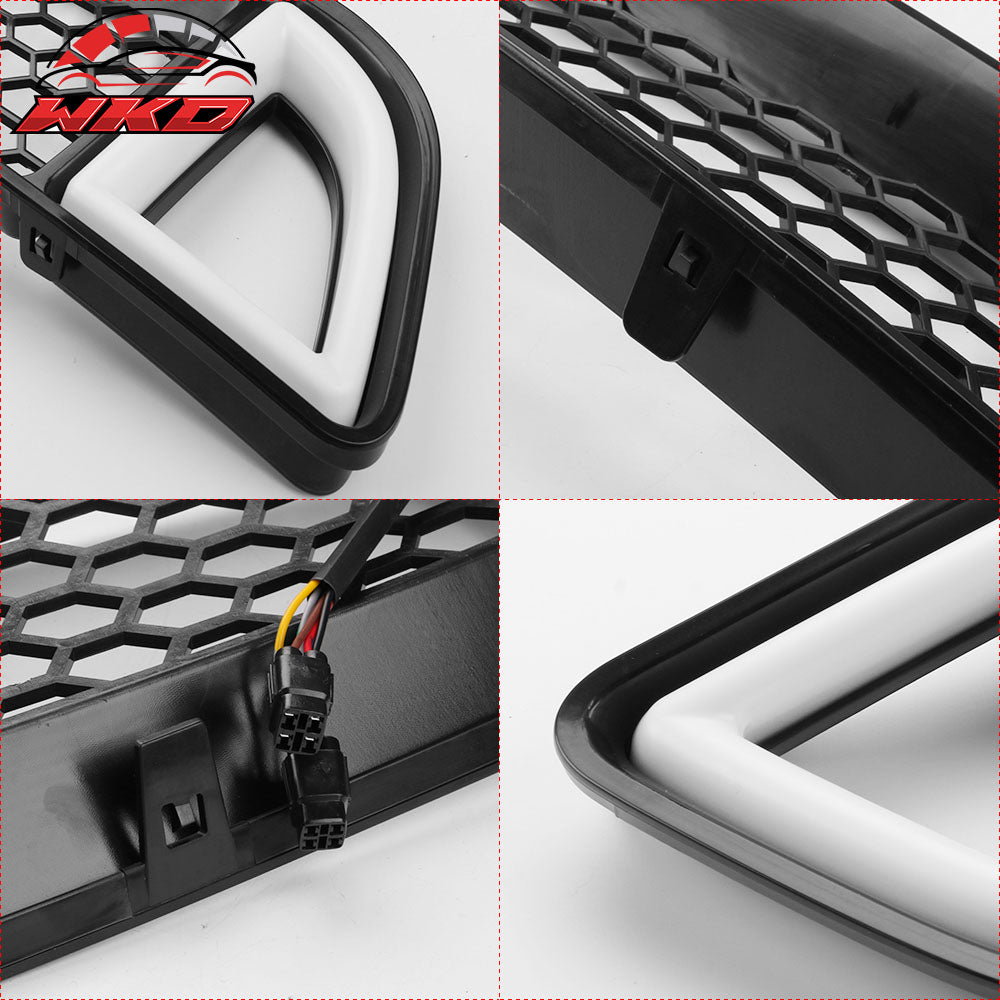 Fits 13-14 Ford Mustang Non-Shelby Front Upper LED Light Grille Honeycomb Grill