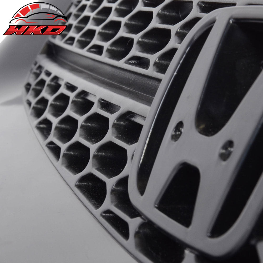Fit 01-03 Honda Civic RS Style Unpainted Black Front Upper Hood Grille Grill ABS