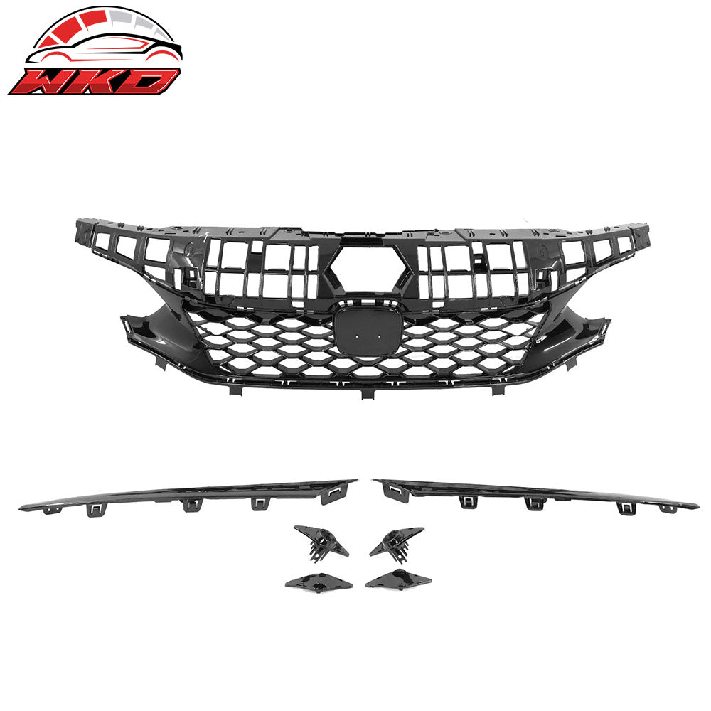 Fits 22-24 Honda Civic Si & Hatchback Type R Style Upper Grille Gloss Black ABS