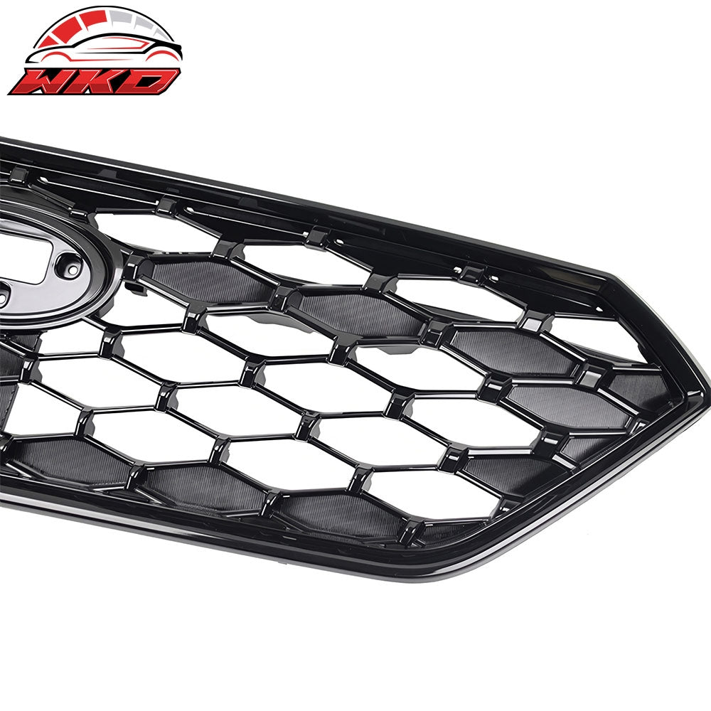 Fits 22-25 Subaru WRX JDM 1 Style Front Bumper Grille Replacement Gloss Black