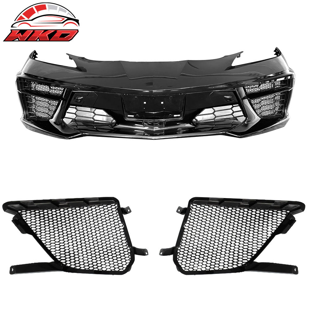 For 20-25 Chevy Corvette Stingray Z51 ABS Front Bumper Lower Mesh Insert Grilles