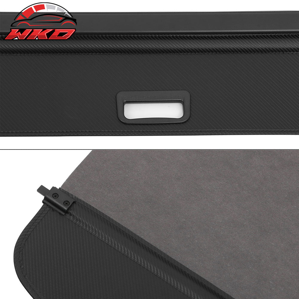 Fits 23-26 Cadillac LYRIQ Carbon Fiber Print Retractable Rear Trunk Cargo Cover