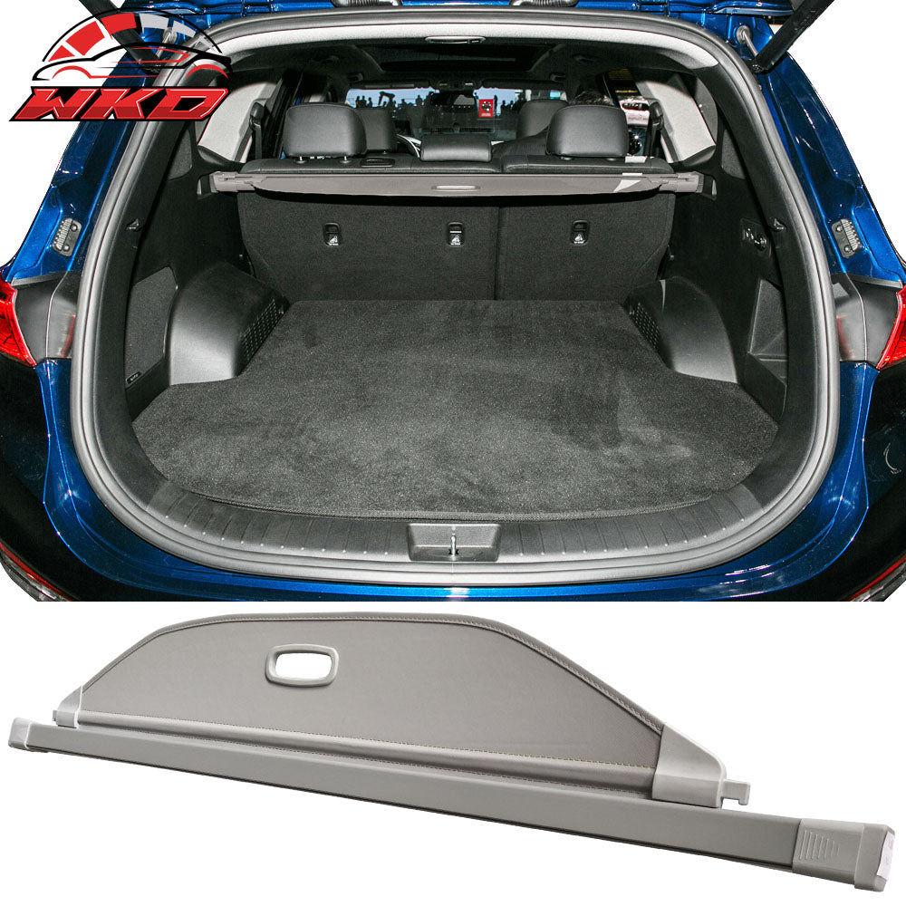 Fits 19-23 Hyundai Santa Fe Retractable Rear Trunk Cargo Cover Shield Shade Grey