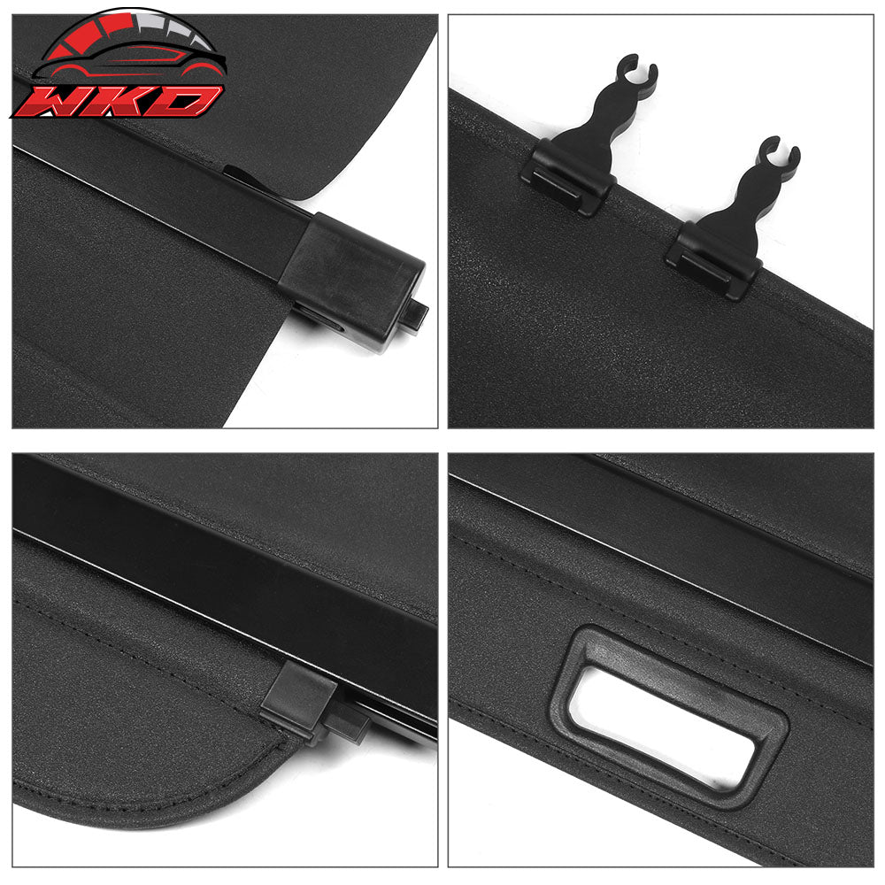 Fits 14-18 Jeep Cherokee Black Retractable Tonneau Cargo Cover Security Shade