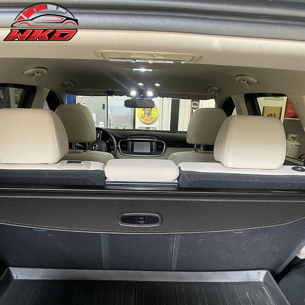 Fits 16-20 Kia Sorento Tonneau Cargo Shade Cover Black Vinly+Aluminum Rod