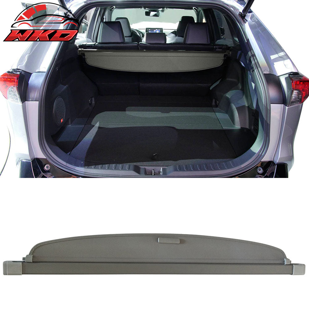 Fits 19-25 Toyota RAV4 XA50 & RAV 4 Prime Retractable Rear Trunk Cargo Cover Grey