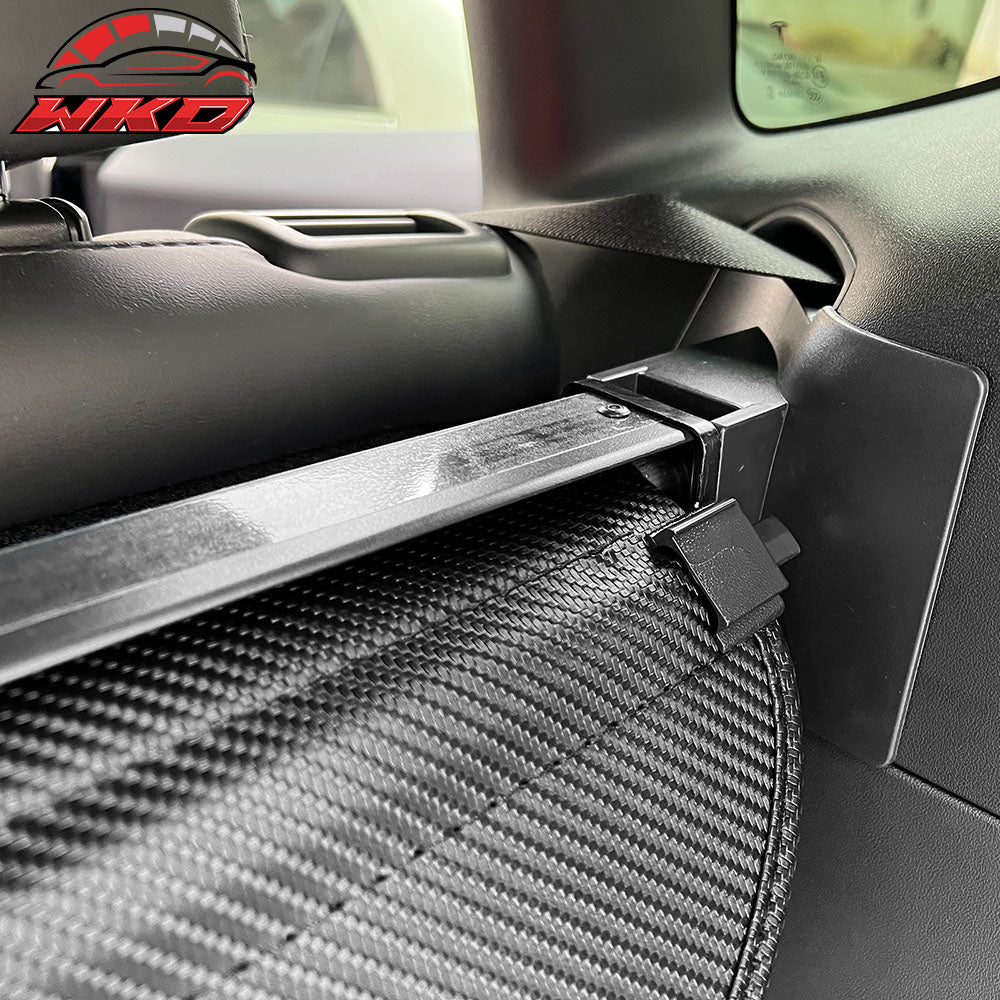 Fits 20-22 Tesla Model Y Retractable Rear Cargo Cover Carbon Fiber Texture Style