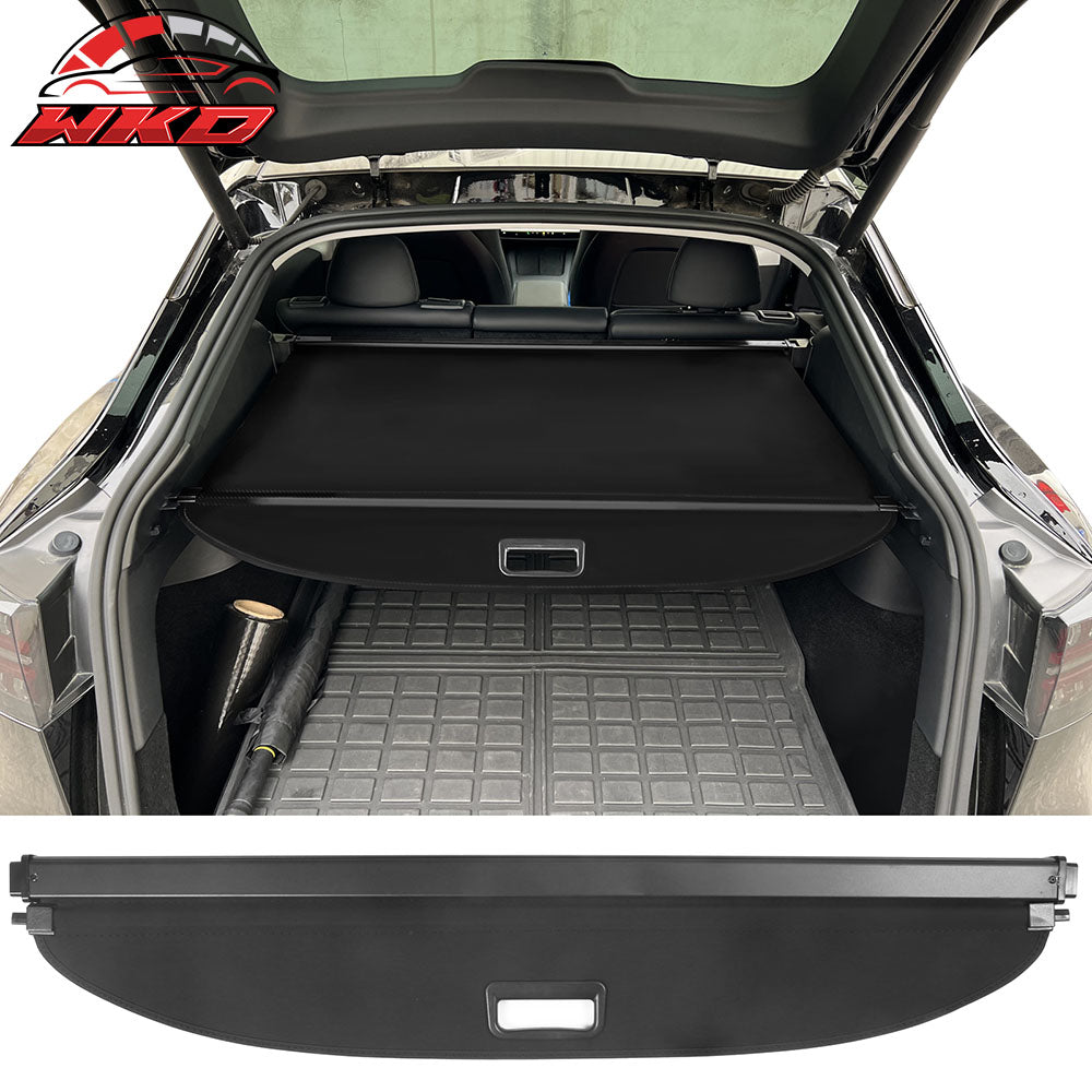 Fits 20-22 Tesla Model Y Canvas Style Retractable Rear Trunk Privacy Cargo Cover