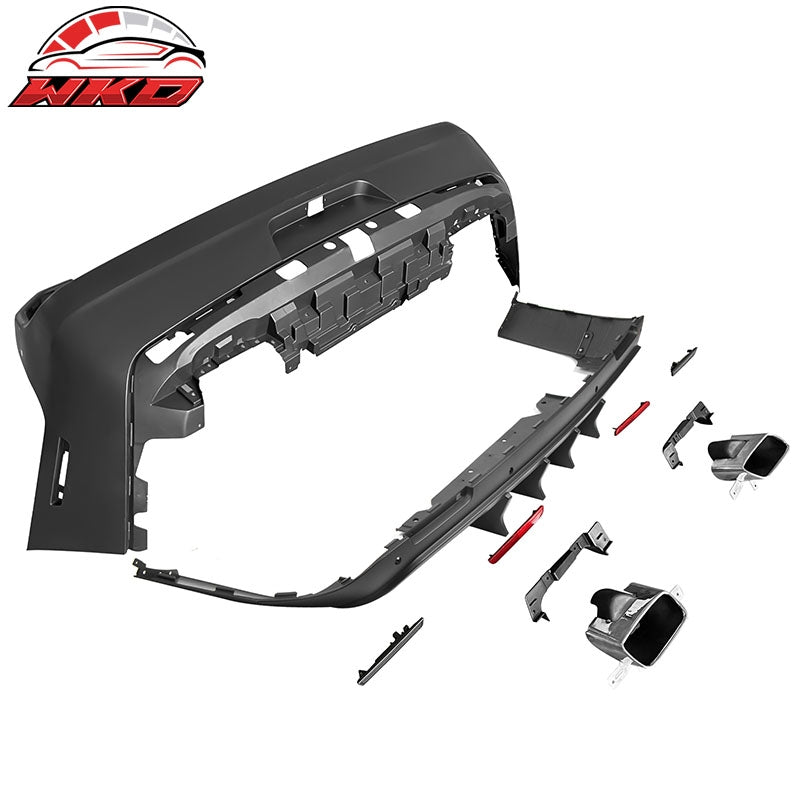 For 08-14 Challenger Front Rear Bumper w/ Lip + Hellcat Fender Flare V4 Diffuser
