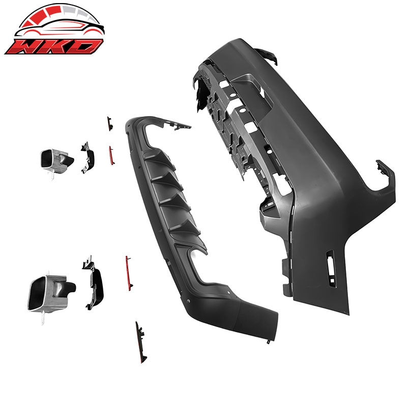 For 08-14 Challenger Front Rear Bumper w/ Lip + Hellcat Fender Flare V4 Diffuser