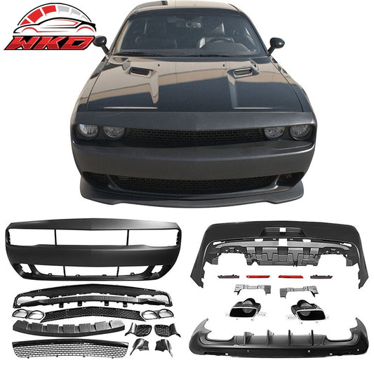 Wholesale 08-14 Challenger Front Rear Bumper (2015+ SRT Hellcat Style) + V1 Diffuser
