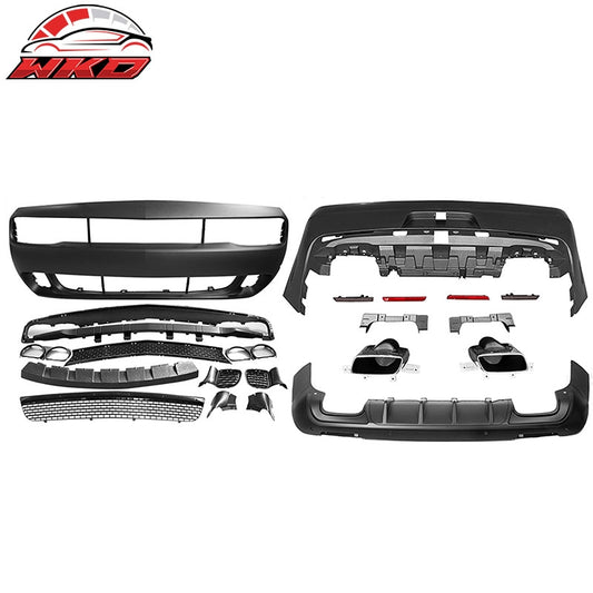 Wholesale 08-14 Challenger Front Rear Bumper (2015+ SRT Hellcat Style) + V3 Diffuser