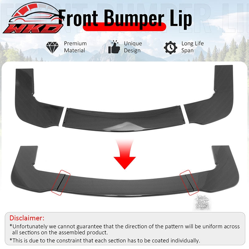 Wholesale For 15-23 Challenger Hellcat PP Front Bumper Lip Chin Spolier Carbon Fiber Print - Wikond Auto