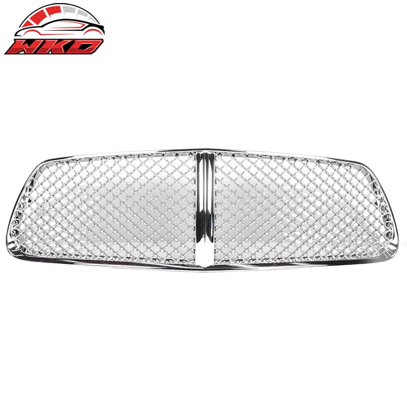 Fits 11-14 Dodge Charger Chrome Honeycomb Mesh Front Hood Bumper Grill Grille