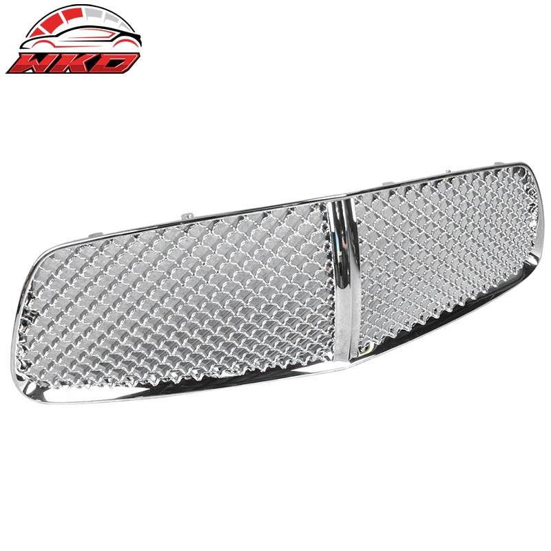 Fits 11-14 Dodge Charger Chrome Honeycomb Mesh Front Hood Bumper Grill Grille