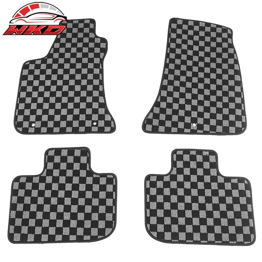 Wholesale 11-23 Charger Chrysler 300 Floor Mats Carpets Checkered Black Gray Plaid - Wikond Auto