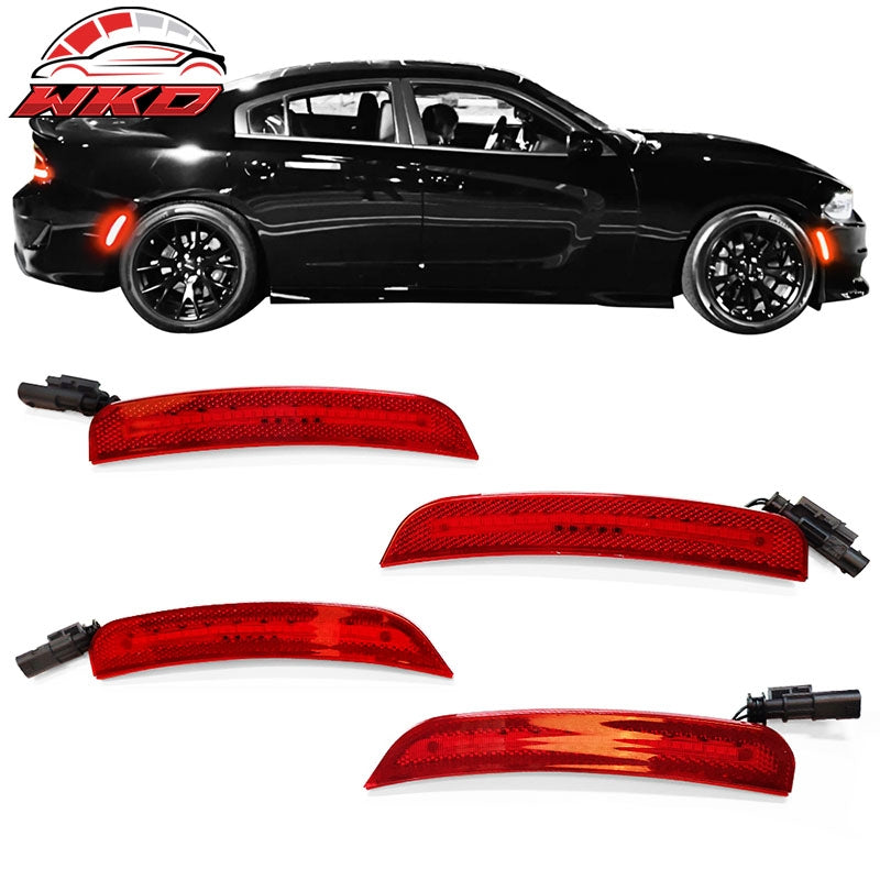 Wholesale 15-23 Dodge Charger Front & Rear LED Side Marker Lights Lamps Red Lens 4PCS - Wikond Auto