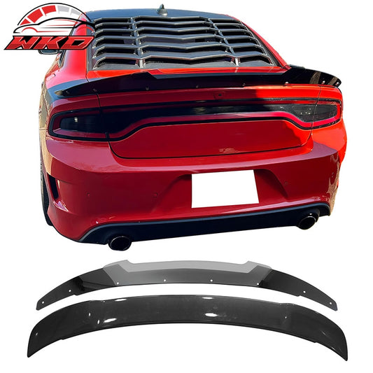 Wholesale 11-23 Charger SRT Carbon Fiber Print Trunk Spoiler + Venom V2 Gurney Flap - Wikond Auto