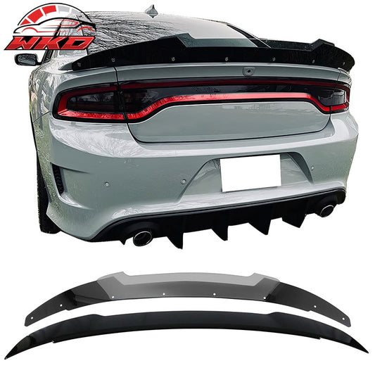 Wholesale 11-23 Charger SRT Gloss Black Trunk Spoiler Venom V2 Wickerbill Gurney Flap - Wikond Auto