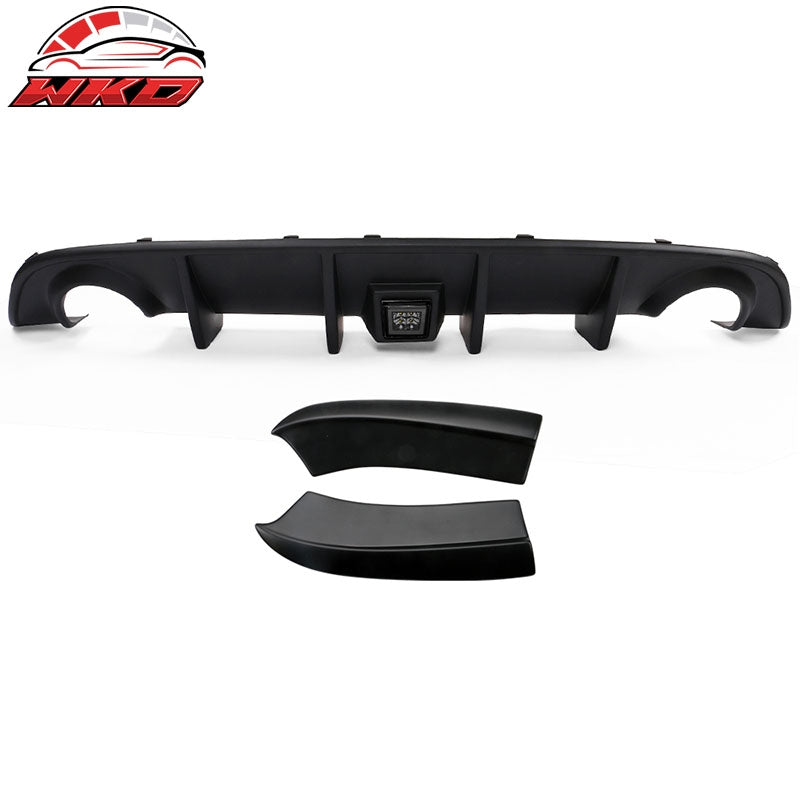 Fits 15-23 Charger SRT Rear Bumper Diffuser Lip Valance W/ Smoke LED Brake Lamp
