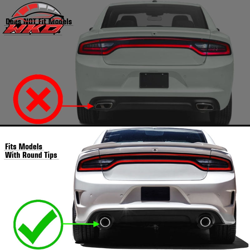Fits 15-23 Charger SRT Rear Bumper Diffuser Lip Valance W/ Smoke LED Brake Lamp