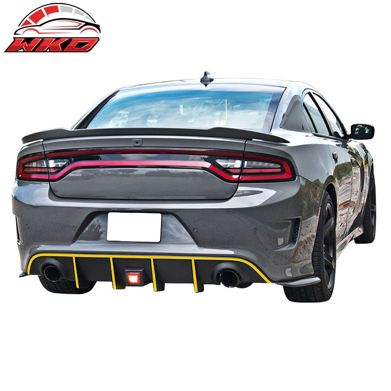 Fits 15-23 Charger SRT Rear Diffuser with Red LED Lamp & Yellow Reflective Tape