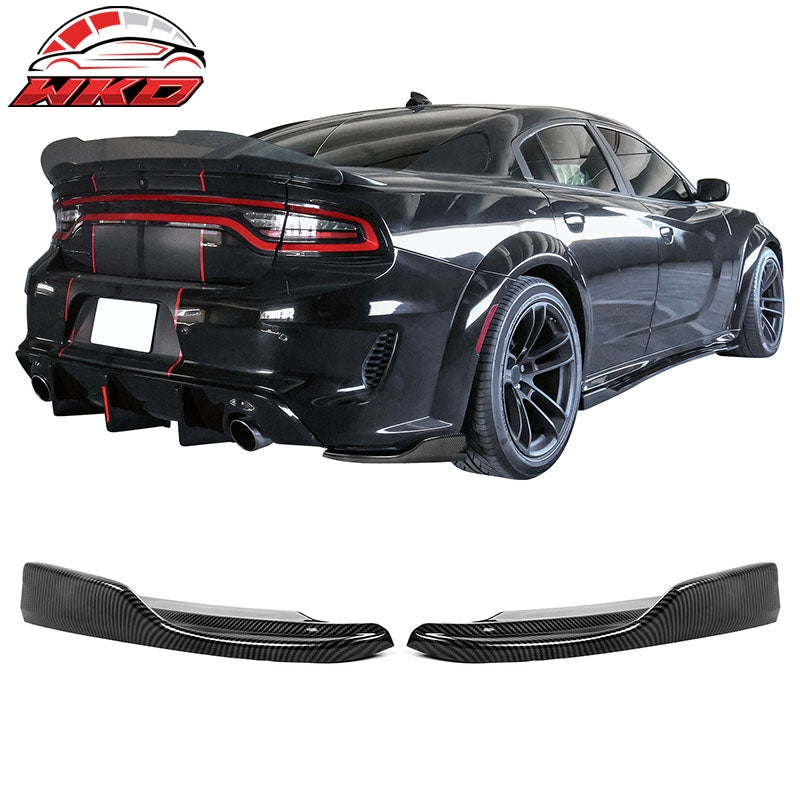 Fits 20-23 Charger SRT Widebody Carbon Fiber Print Rear Diffuser + Apron Spat PP