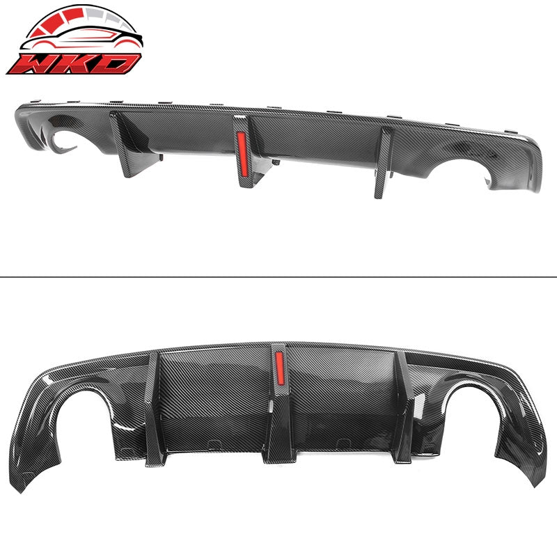 Fits 20-23 Charger SRT Widebody Carbon Fiber Print Rear Diffuser + Apron Spat PP