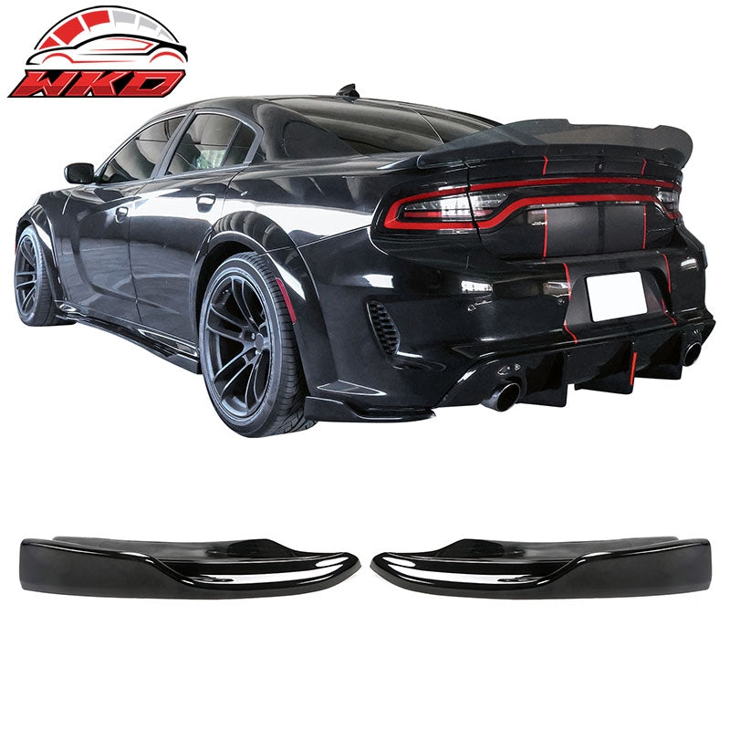 Fits 20-23 Charger SRT Widebody Gloss Black Rear Diffuser Lip + Apron Spats - PP