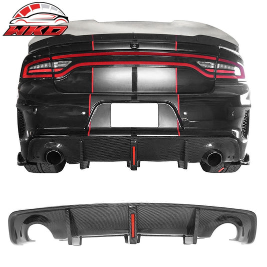 Wholesale 20-23 Dodge Charger Widebody IKON Rear Diffuser W/LED PP Carbon Fiber Print