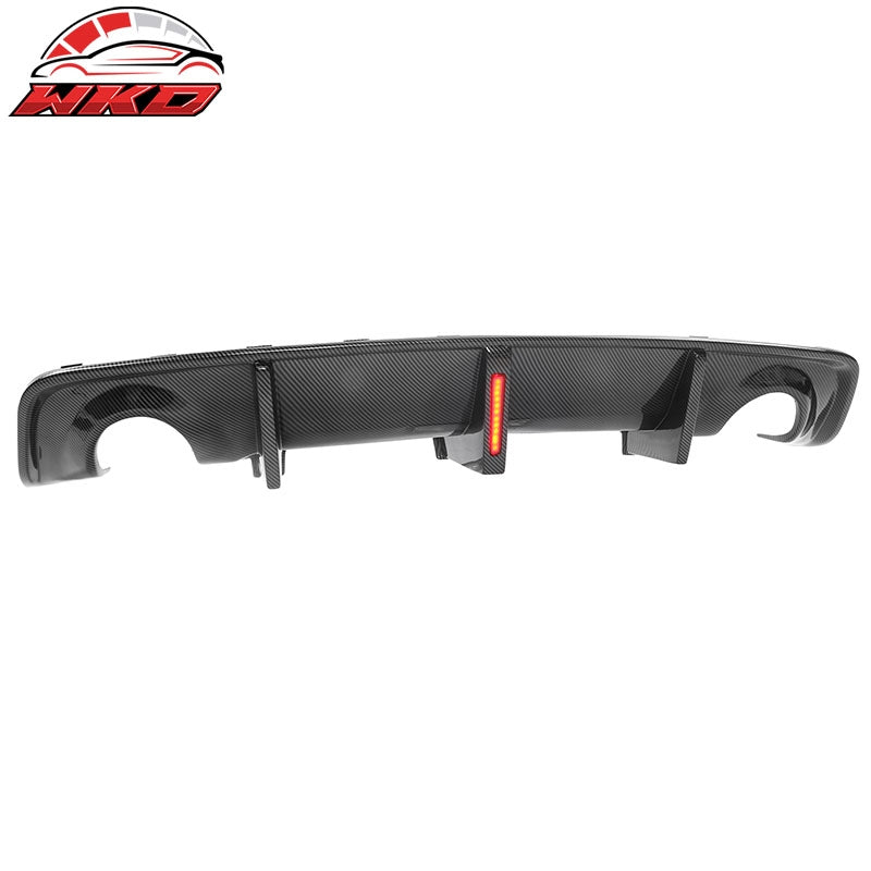 Fits 20-23 Dodge Charger Widebody IKON Rear Diffuser W/LED PP Carbon Fiber Print