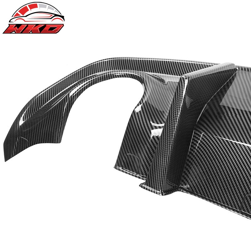 Fits 20-23 Dodge Charger Widebody IKON Rear Diffuser W/LED PP Carbon Fiber Print