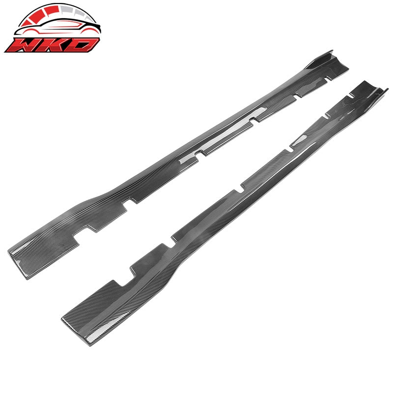 Fits 20-23 Charger SRT Widebody PP Side Skirts Diffuser Lips Carbon Fiber Print