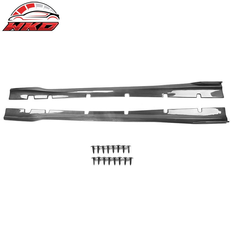 Fits 20-23 Charger SRT Widebody PP Side Skirts Diffuser Lips Carbon Fiber Print