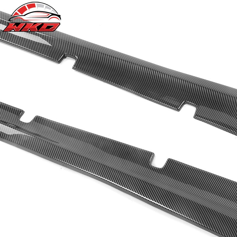 Fits 20-23 Charger SRT Widebody PP Side Skirts Diffuser Lips Carbon Fiber Print