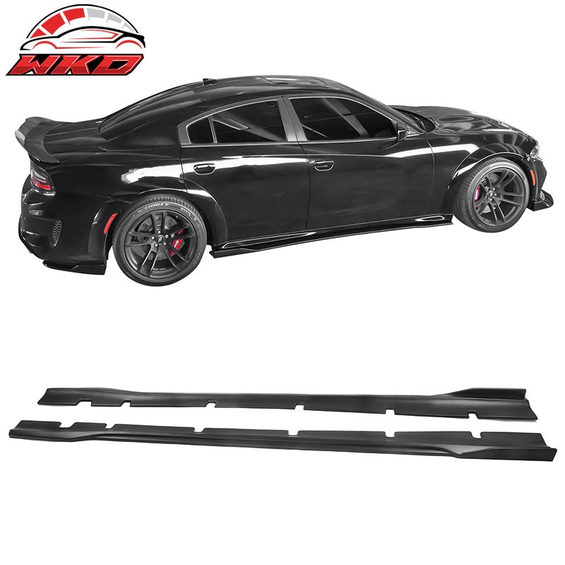 Wholesale 20-23 Dodge Charger SRT Widebody PP Side Skirts Diffuser Lips - Matte Black