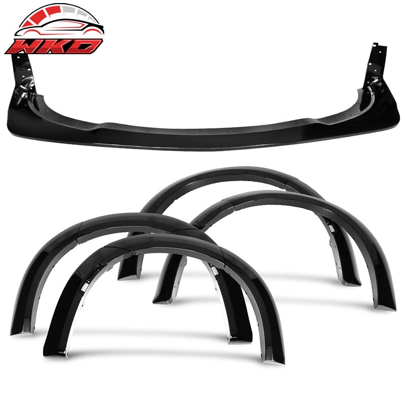 Wholesale 15-23 Dodge Charger Widebody Style Gloss Front Bumper Lip + Fender Flares