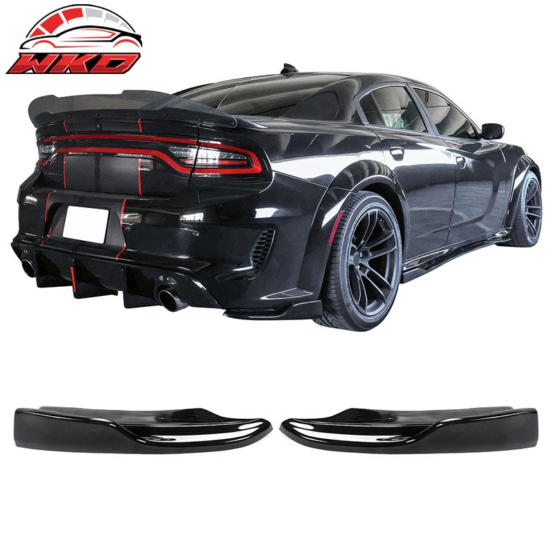 Fits 20-23 Charger Widebody IKON PP Gloss Black Rear Diffuser + Apron Spats - PP