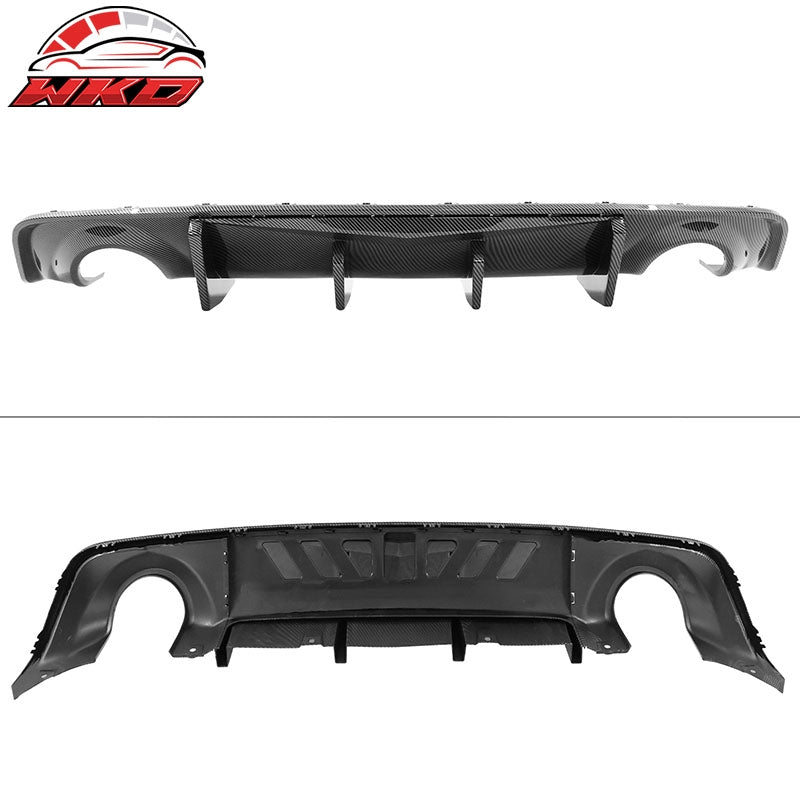 Fits 20-23 Charger Widebody IKON V2 Style Carbon Fiber Print Rear Diffuser 2PCS