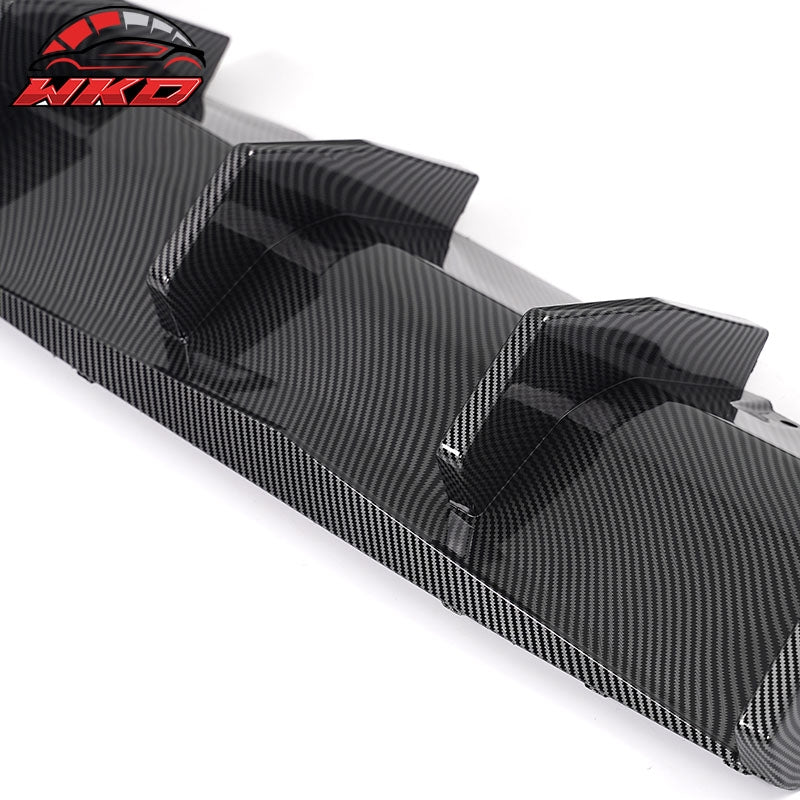 Fits 20-23 Charger Widebody IKON V2 Style Carbon Fiber Print Rear Diffuser 2PCS