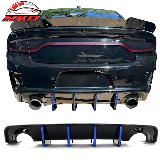 Wholesale 20-23 Charger Widebody Gloss Black Rear Diffuser PP W/ Blue Reflective Tape