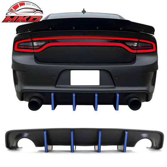 Wholesale 20-23 Charger Widebody Matte Black Rear Diffuser PP W/ Blue Reflective Tape