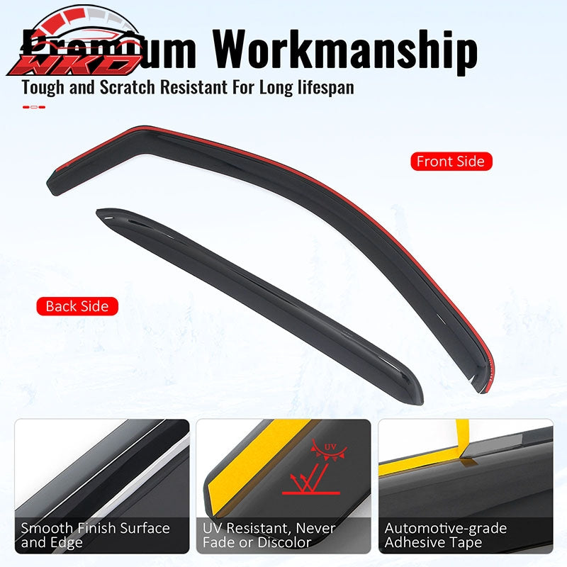 Fits 07-13 Chevrolet Avalanche In-Channel Window Visors Rain Guards Deflectors