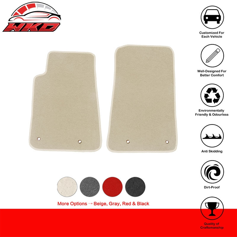 Fits 10-15 Chevrolet Camaro 2PCS Car Floor Mats Liner Front Nylon Beige Carpets