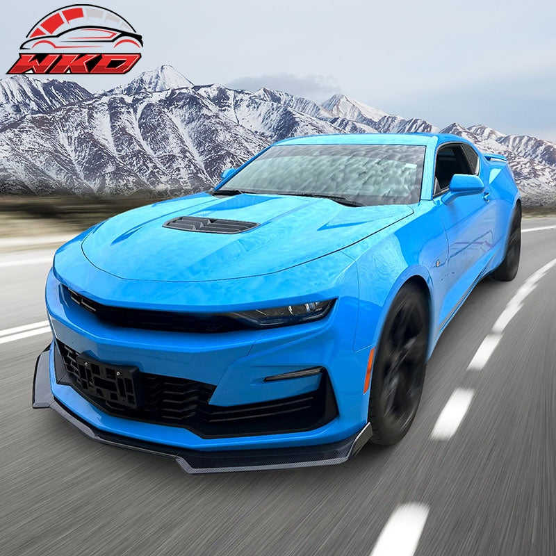 For 16-24 Chevrolet Camaro Front Bumper Lip 1LE Style Spoiler Carbon Fiber Print